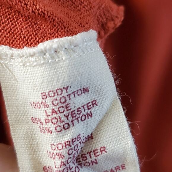 We the Free Dark burnt red oversized long sleeve top with Open Knit shoulders - Picture 4 of 8